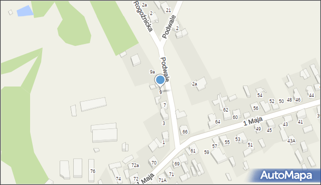 Strzyżowice, Podwale, 9, mapa Strzyżowice