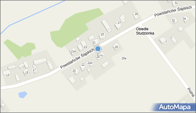 Studzionka, Powstańców Śląskich, 24, mapa Studzionka
