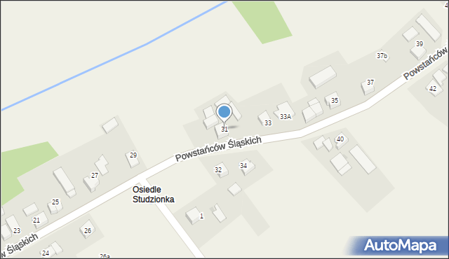 Studzionka, Powstańców Śląskich, 31, mapa Studzionka