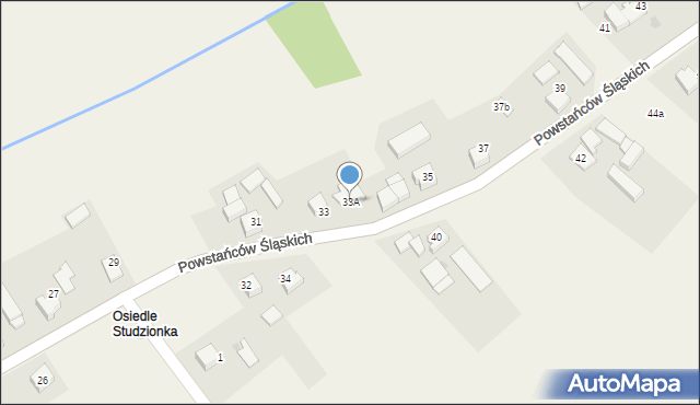 Studzionka, Powstańców Śląskich, 33A, mapa Studzionka