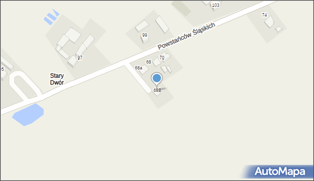 Studzionka, Powstańców Śląskich, 68B, mapa Studzionka