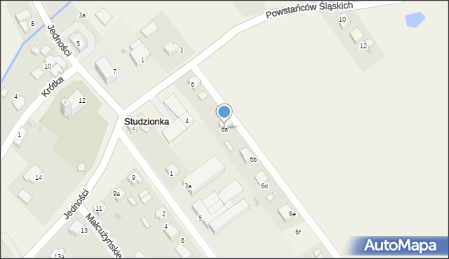 Studzionka, Powstańców Śląskich, 6a, mapa Studzionka