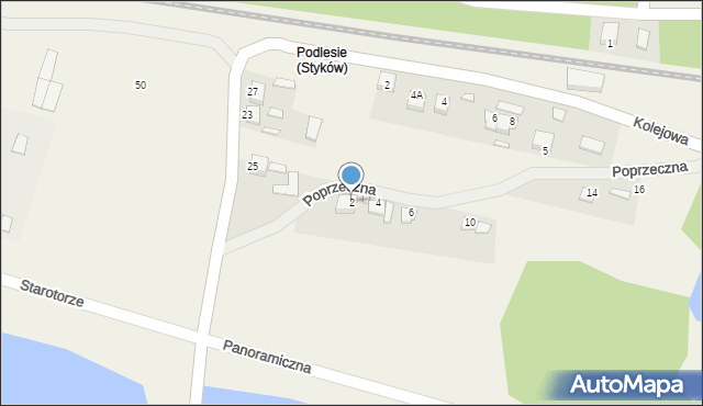 Styków, Poprzeczna, 2, mapa Styków