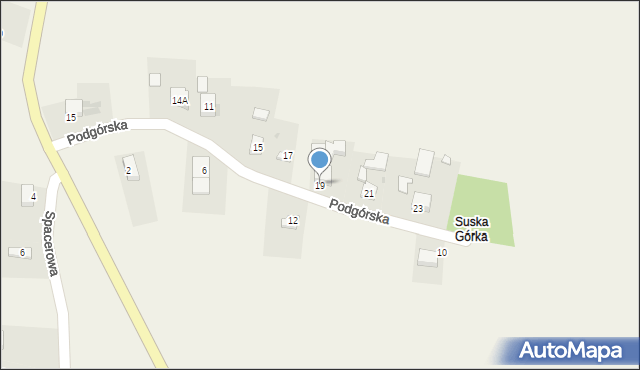 Sucha, Podgórska, 19, mapa Sucha