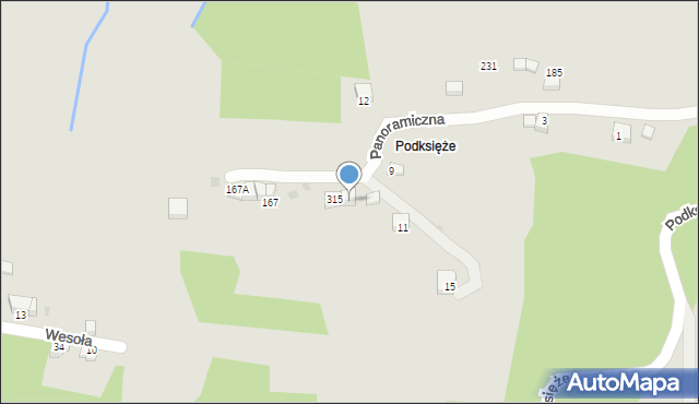 Sucha Beskidzka, Podksięże, 32a, mapa Sucha Beskidzka