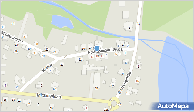 Suchedniów, Powstańców 1863 r., 15, mapa Suchedniów