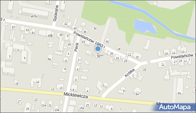 Suchedniów, Powstańców 1863 r., 39, mapa Suchedniów