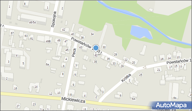 Suchedniów, Powstańców 1863 r., 41, mapa Suchedniów