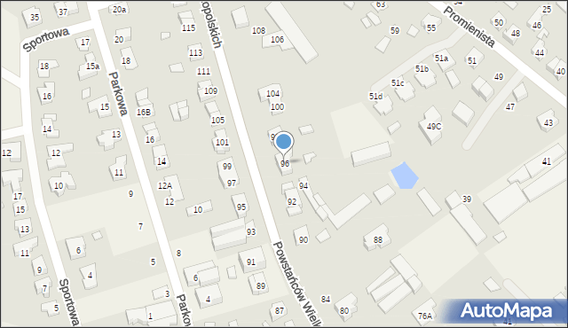 Suchy Las, Powstańców Wielkopolskich, 96, mapa Suchy Las