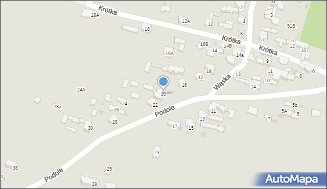 Sulejów, Podole, 20, mapa Sulejów