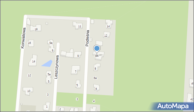 Sulejówek, Podleśna, 8A, mapa Sulejówek