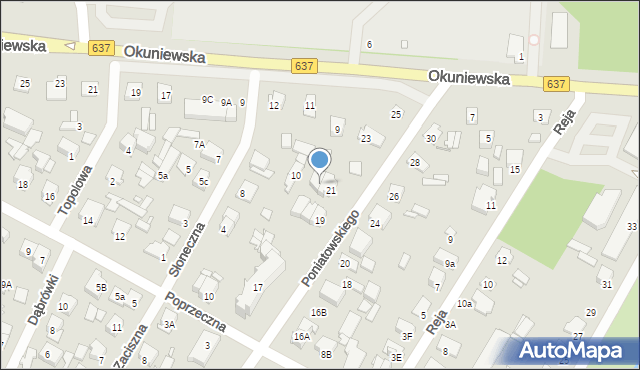 Sulejówek, Poniatowskiego, 21A, mapa Sulejówek