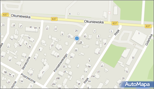 Sulejówek, Poniatowskiego, 28A, mapa Sulejówek