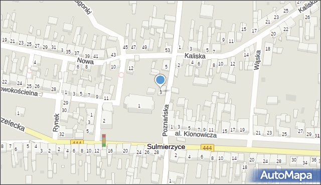 Sulmierzyce, Poznańska, 3, mapa Sulmierzyce