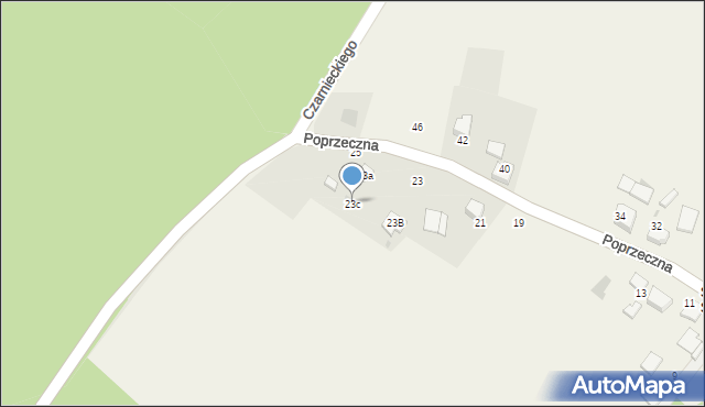 Suszec, Poprzeczna, 23c, mapa Suszec