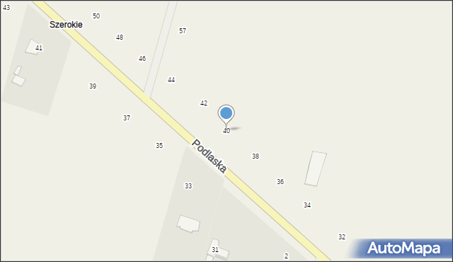 Suszno, Podlaska, 40, mapa Suszno