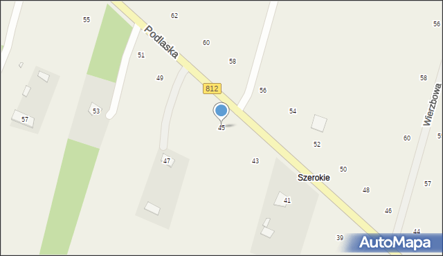 Suszno, Podlaska, 45, mapa Suszno