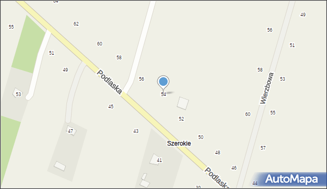 Suszno, Podlaska, 54, mapa Suszno