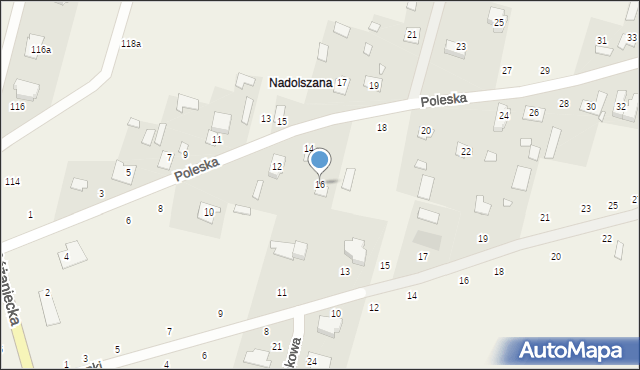 Suszno, Poleska, 16, mapa Suszno