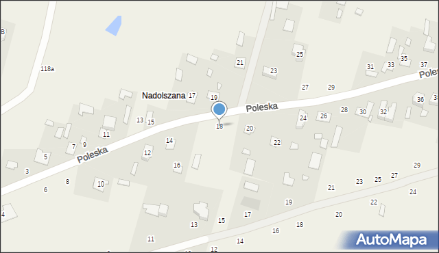 Suszno, Poleska, 18, mapa Suszno