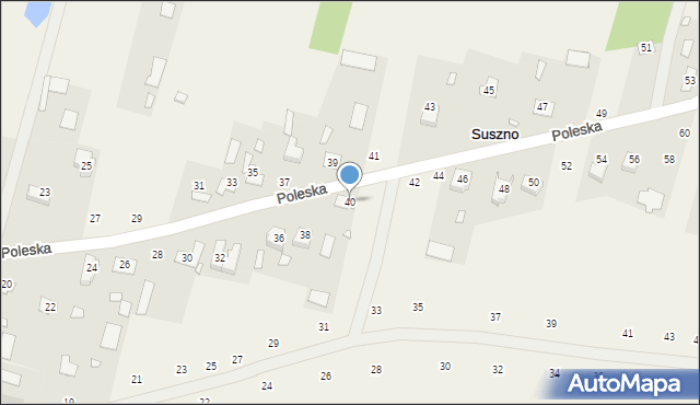 Suszno, Poleska, 40, mapa Suszno