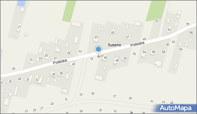 Suszno, Poleska, 44, mapa Suszno