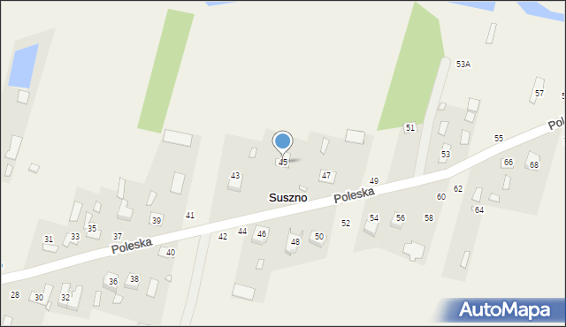 Suszno, Poleska, 45, mapa Suszno