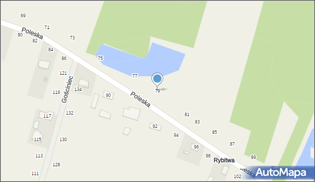 Suszno, Poleska, 79, mapa Suszno