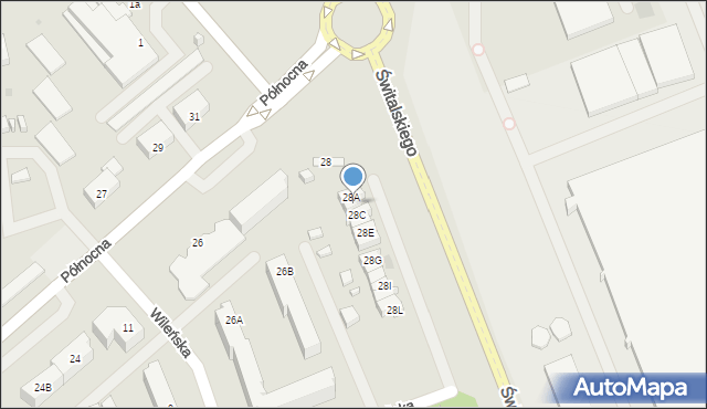 Suwałki, Północna, 28B, mapa Suwałk