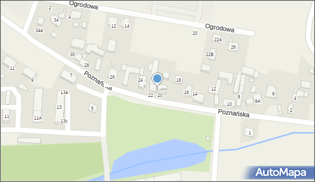 Swadzim, Poznańska, 20/22, mapa Swadzim