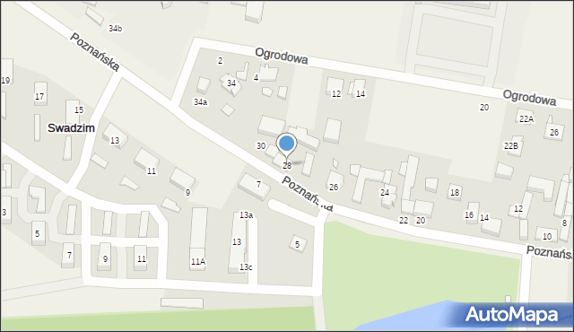 Swadzim, Poznańska, 28, mapa Swadzim