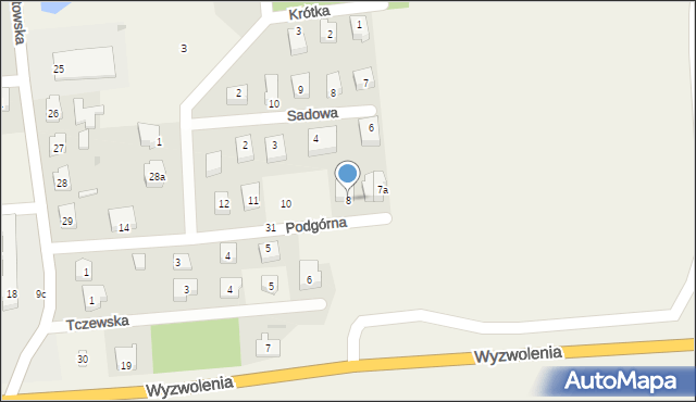 Swarożyn, Podgórna, 8, mapa Swarożyn