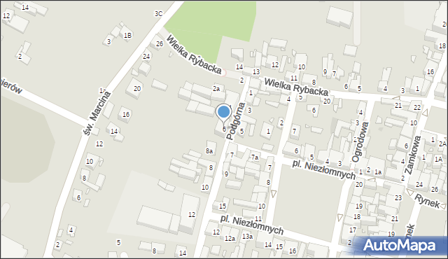 Swarzędz, Podgórna, 6, mapa Swarzędz