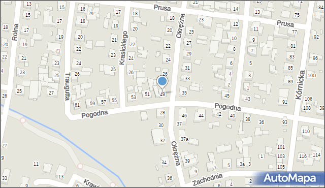 Swarzędz, Pogodna, 49, mapa Swarzędz