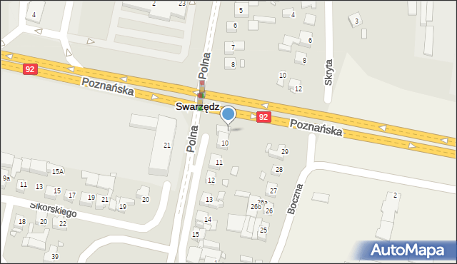 Swarzędz, Polna, 9, mapa Swarzędz