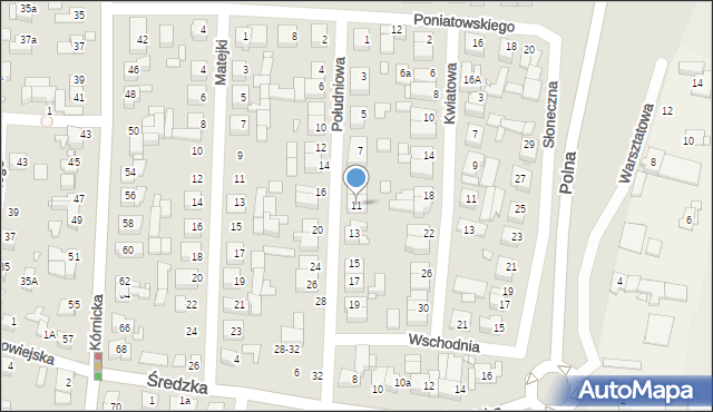 Swarzędz, Południowa, 11, mapa Swarzędz