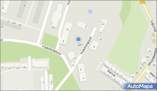 Świdnica, Podchorążych, 13A, mapa Świdnicy