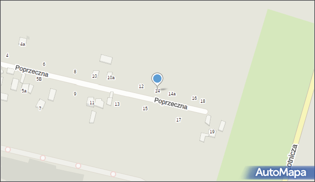 Świdnik, Poprzeczna, 14, mapa Świdnika