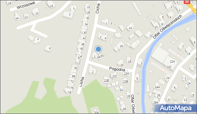 Świebodzice, Pogodna, 1A, mapa Świebodzice