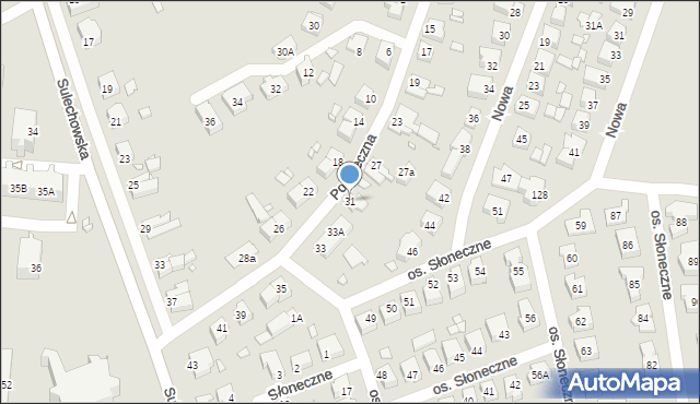 Świebodzin, Poprzeczna, 31, mapa Świebodzin