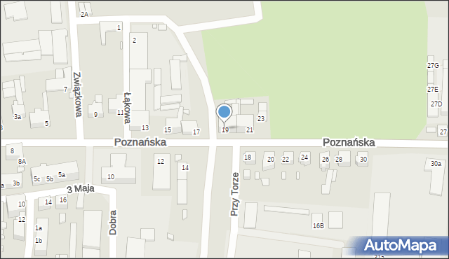 Świebodzin, Poznańska, 19, mapa Świebodzin