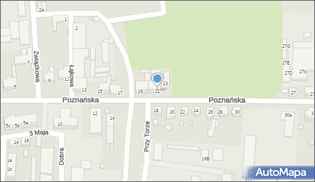 Świebodzin, Poznańska, 21, mapa Świebodzin