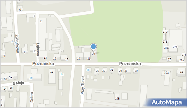 Świebodzin, Poznańska, 23, mapa Świebodzin