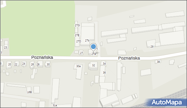 Świebodzin, Poznańska, 27a, mapa Świebodzin