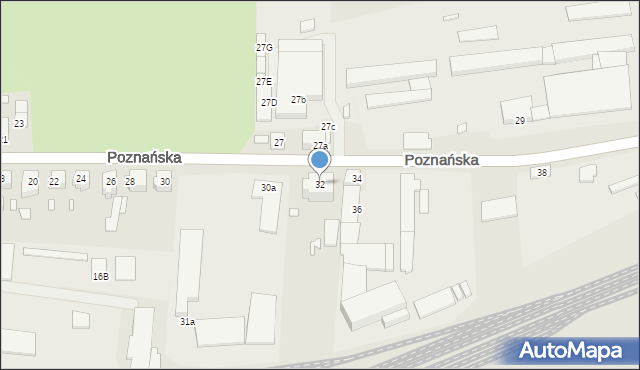 Świebodzin, Poznańska, 32, mapa Świebodzin