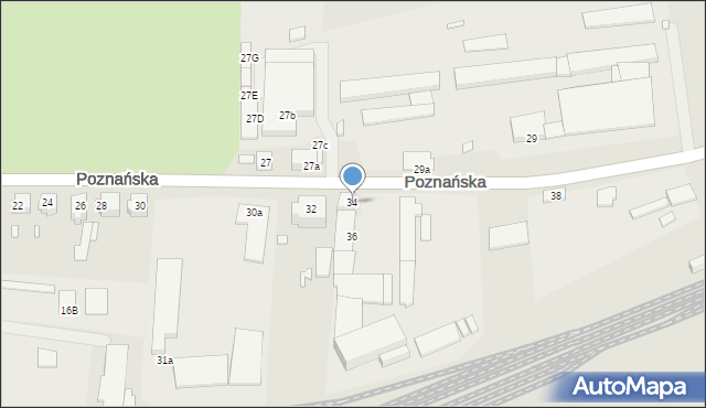 Świebodzin, Poznańska, 34, mapa Świebodzin