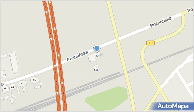 Świebodzin, Poznańska, 52, mapa Świebodzin