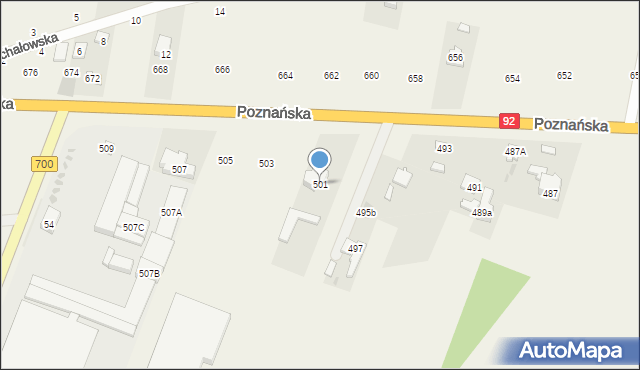 Święcice, Poznańska, 501, mapa Święcice