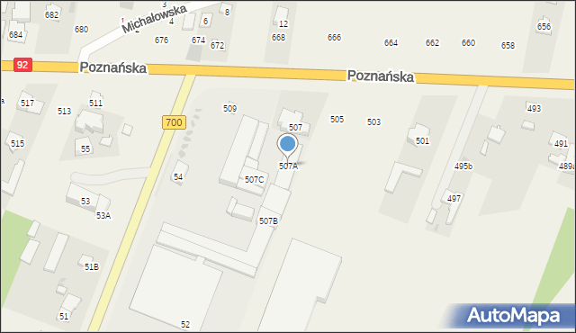 Święcice, Poznańska, 507A, mapa Święcice