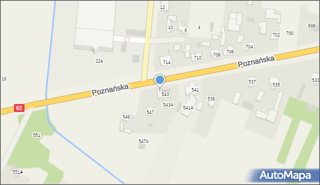 Święcice, Poznańska, 545, mapa Święcice